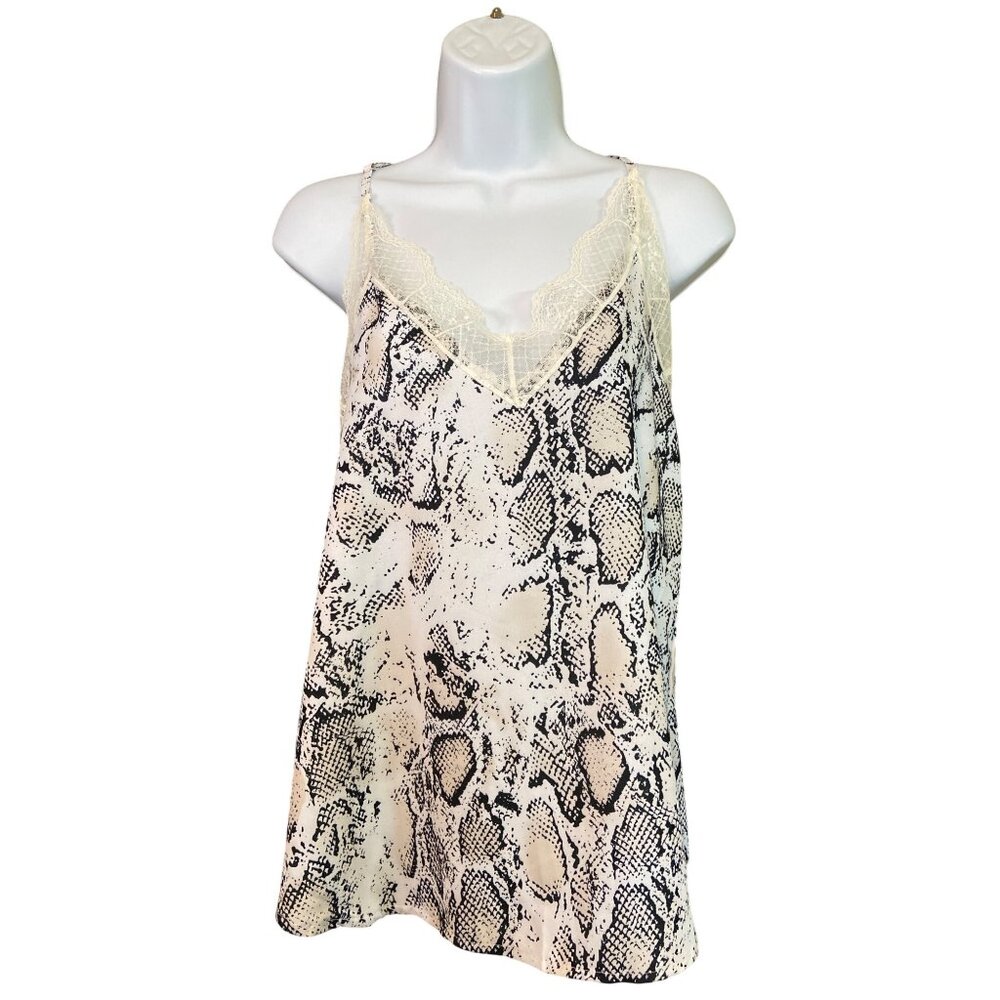 Womens Cami Top M Snake Print Spaghetti Strap Lace Whimsigoth Y2K Fairycore